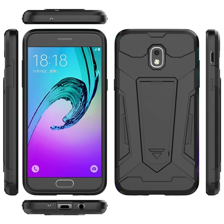 Armor PC + TPU Hybrid Case with Kickstand for Samsung Galaxy J3 (2018) J337 / J3 Star - Black