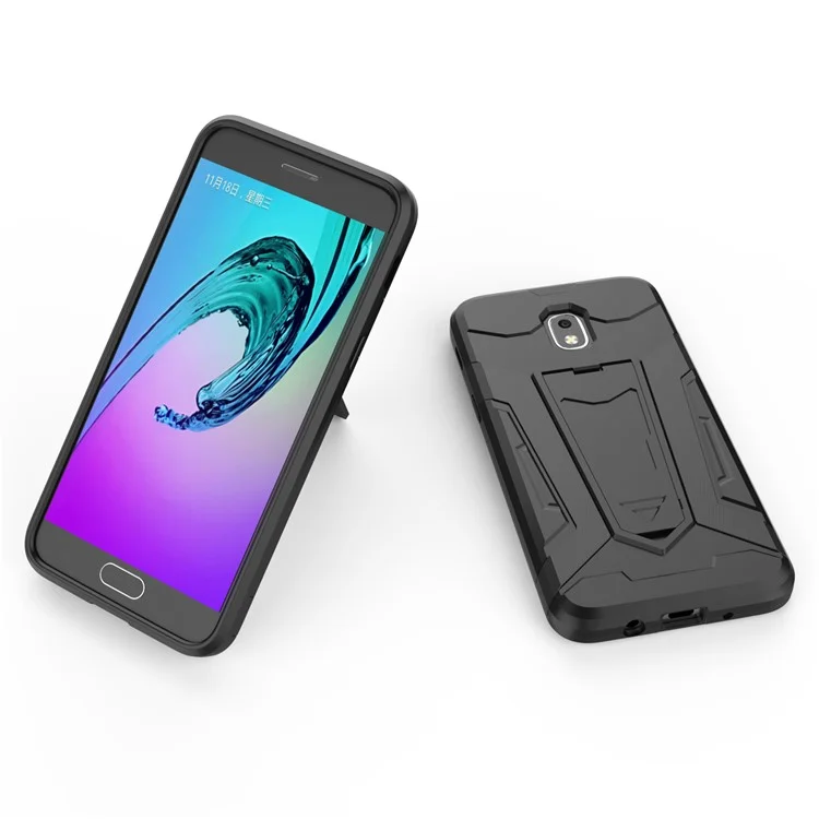 Armor PC + TPU Hybrid Case with Kickstand for Samsung Galaxy J3 (2018) J337 / J3 Star - Black