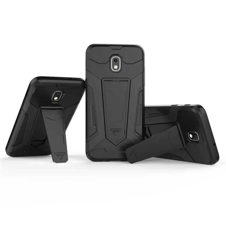 Armor PC + TPU Hybrid Case with Kickstand for Samsung Galaxy J3 (2018) J337 / J3 Star - Black