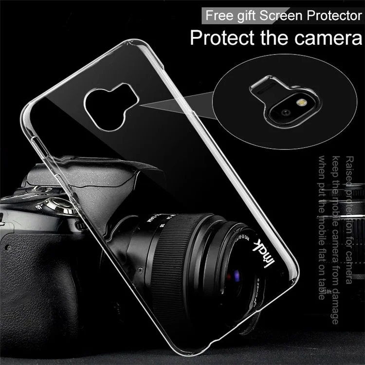 IMAK Crystal Case II Scratch-resistant Clear PC Phone Case + Screen Protector for Samsung Galaxy J4 (2018) J400F J400G