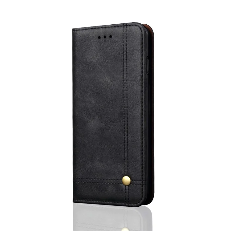 Retro Style Auto-absorbed Crazy Horse Leather Cover for Samsung Galaxy J3 (2018) J337 / J3 Star - Black