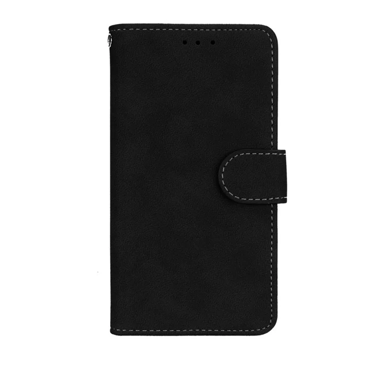 Matte Surface PU Leather Protection Mobile Phone Cover for Samsung Galaxy A8 (2018) - Black