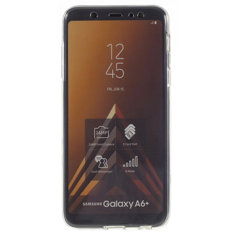 Two Pieces Front + Back TPU Case for Samsung Galaxy A6 Plus (2018) / A9 Star Lite - Grey
