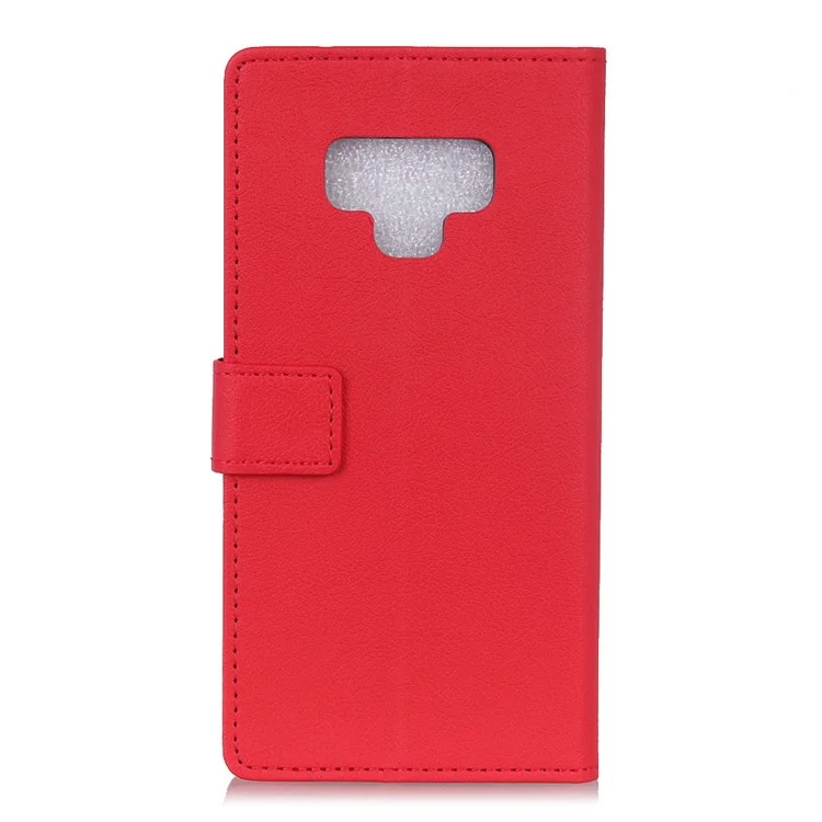 Wallet Stand Magnetic Flip Leather Phone Shell for Samsung Galaxy Note 9 - Red