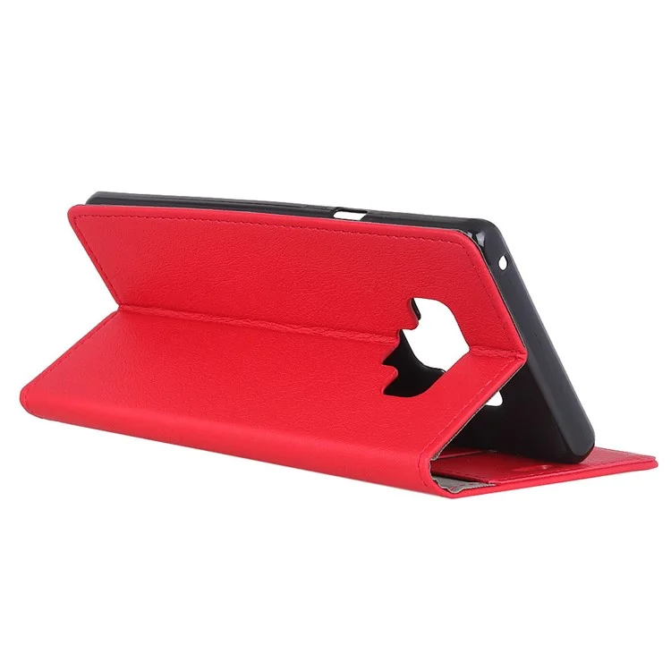 Wallet Stand Magnetic Flip Leather Phone Shell for Samsung Galaxy Note 9 - Red