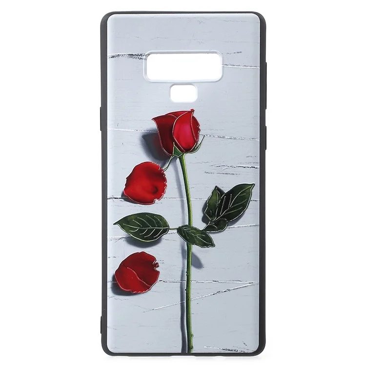 Embossment Rose Pattern Soft TPU Phone Case for Samsung Galaxy Note 9 - White