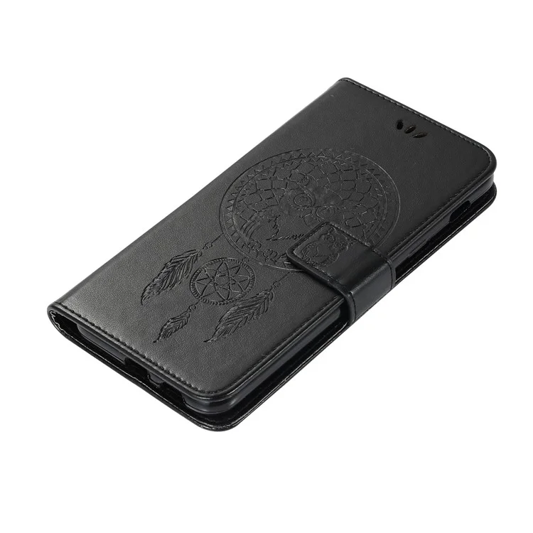 Imprinted Dream Catcher Owl Pattern PU Leather Case for Samsung Galaxy A6+ (2018) / A9 Star Lite - Black