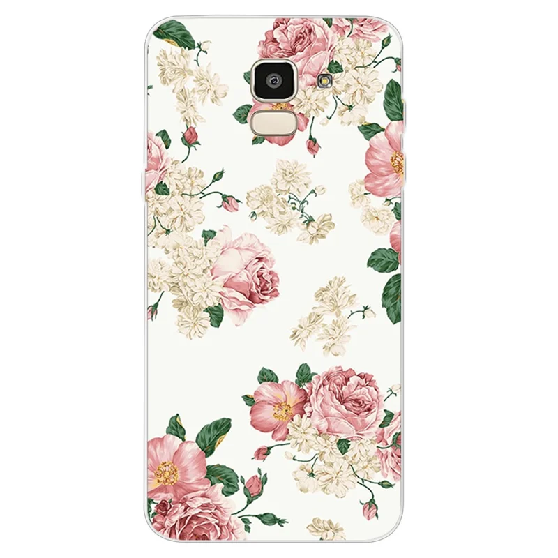 Pattern Printing TPU Soft Case for Samsung Galaxy J6 (2018) - Flowers Pattern