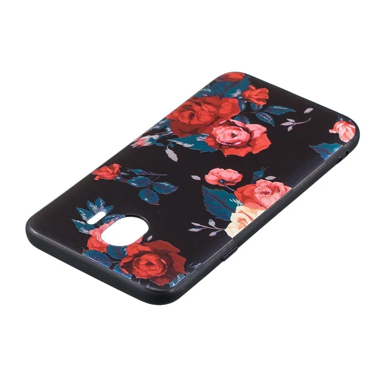 Embossment Patterned TPU Protection Cell Phone Case for Samsung Galaxy J4 (2018) - Peony