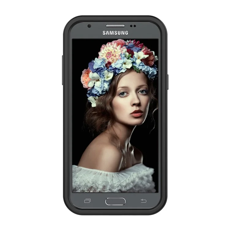 Glitter Powder Shockproof TPU PC Hybrid Case for Samsung Galaxy J3 (2017) US Version - Black