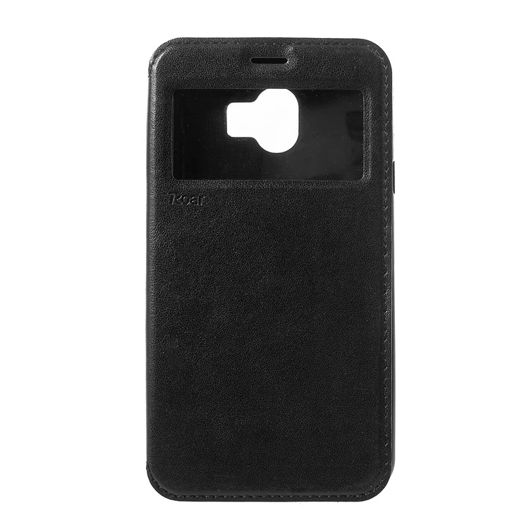 ROAR KOREA View Window Noble Leather Flip Stand Case for Samsung Galaxy J4 (2018) - Black