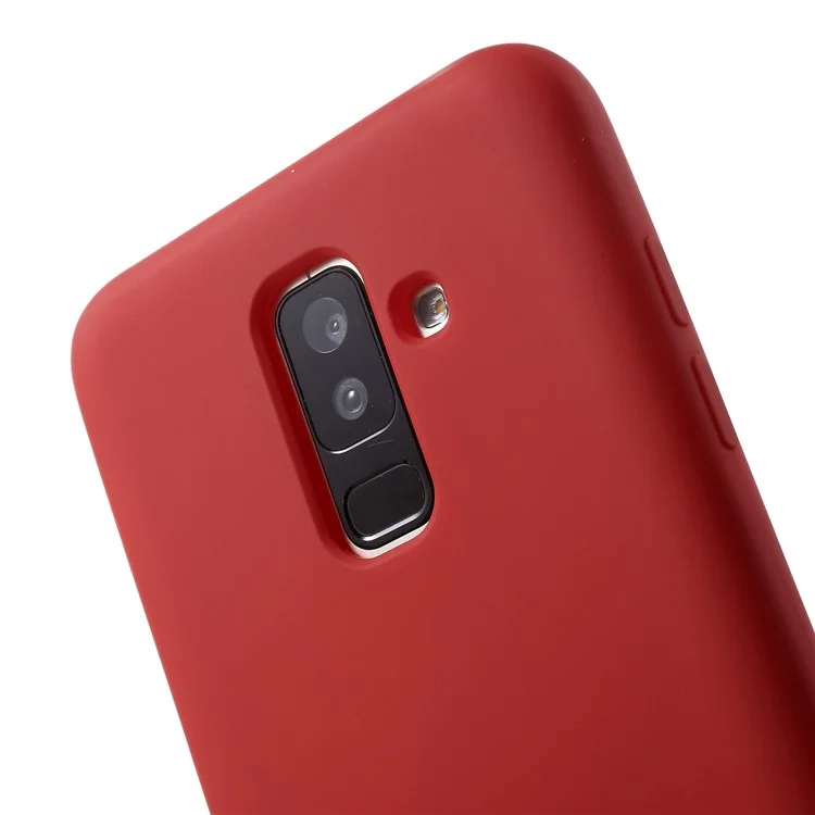 Rubber Coating TPU Protection Back Case for Samsung Galaxy A6 Plus (2018) / A9 Star Lite - Red