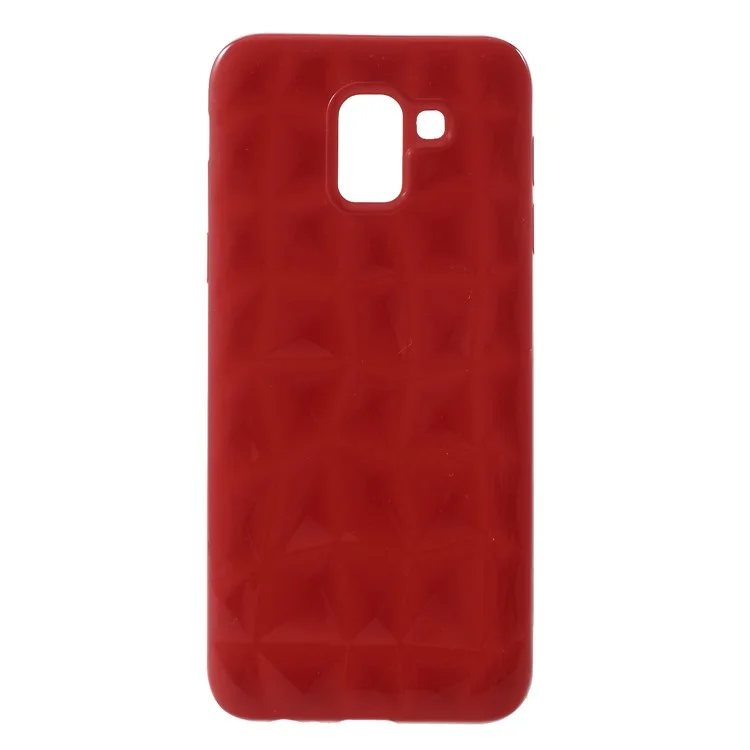 3D Diamond Texture TPU Case for Samsung Galaxy J6 (2018) - Red