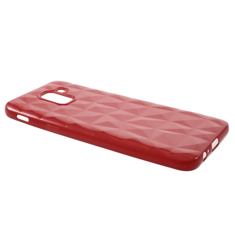 3D Diamond Texture TPU Case for Samsung Galaxy J6 (2018) - Red