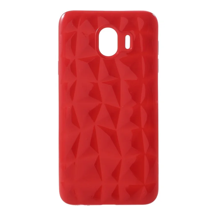 3D Diamond Texture TPU Mobile Phone Case for Samsung Galaxy J4 (2018) - Red