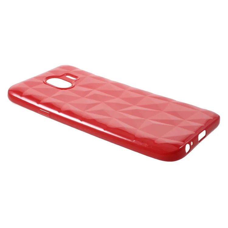 3D Diamond Texture TPU Mobile Phone Case for Samsung Galaxy J4 (2018) - Red