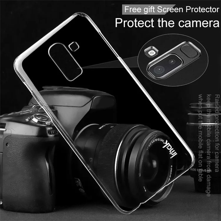 IMAK Crystal Case II Scratch-resistant Clear PC Phone Case + Screen Protector for Samsung Galaxy J8 (2018)