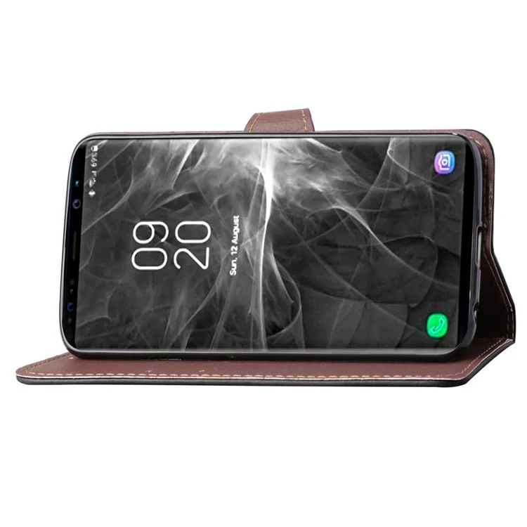 Leaf Shape Magnetic Flap Leather Wallet Casing for Samsung Galaxy Note 9 - Black