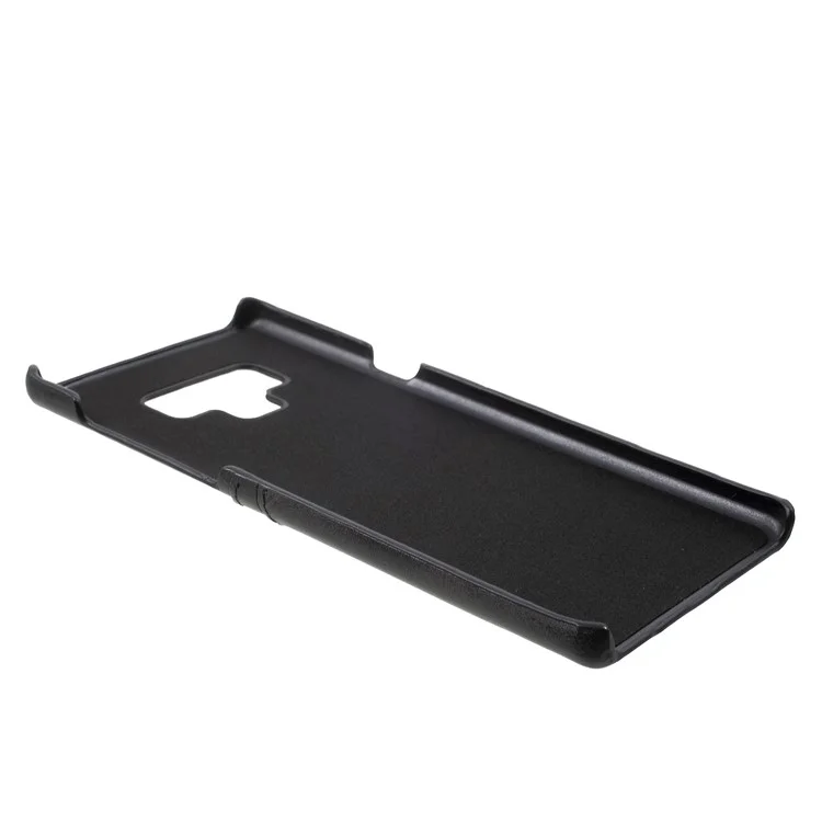 Dual Card Slots PU Leather Coated PC Mobile Cover for Samsung Galaxy Note 9 - Black