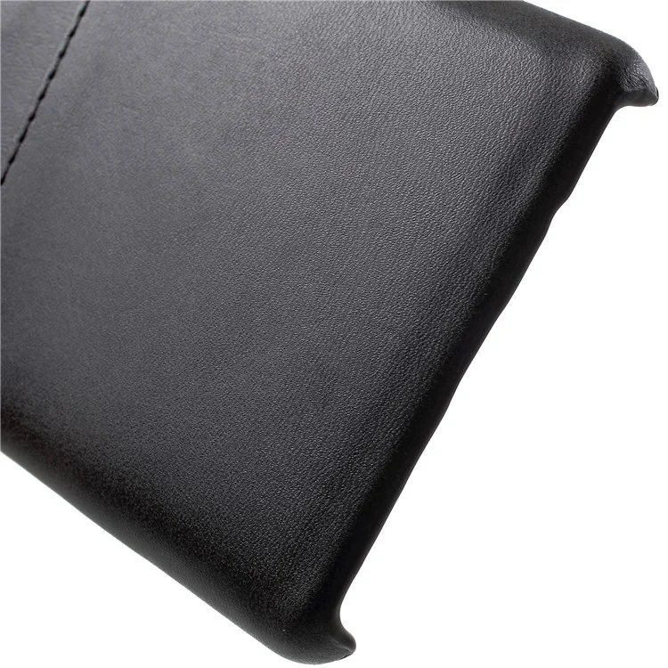 Dual Card Slots PU Leather Coated PC Mobile Cover for Samsung Galaxy Note 9 - Black