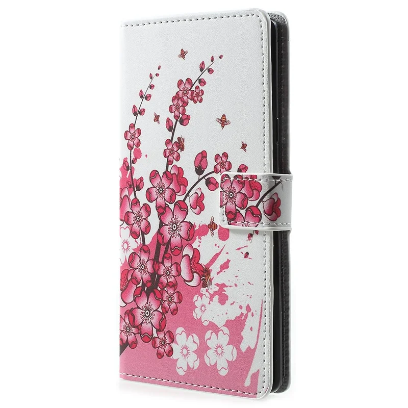 Pattern Printing Wallet Stand Leather Protection Mobile Phone Shell for Samsung Galaxy Note 9 - Plum Blossom