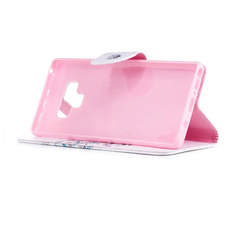 Patrón de impresión de cartera de piel de poliuretano Funda para teléfono y soporte para Samsung Galaxy Note 9 - Árbol florido