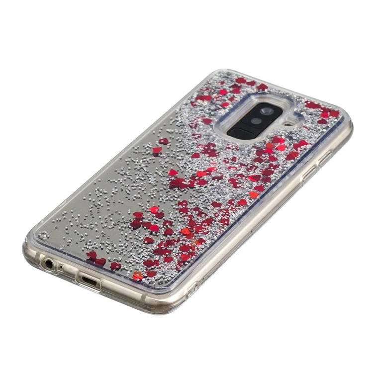Glitter Floating Quicksand Mirror Surface TPU Mobile Case for Samsung Galaxy A6+ (2018) / A9 Star Lite - Silver