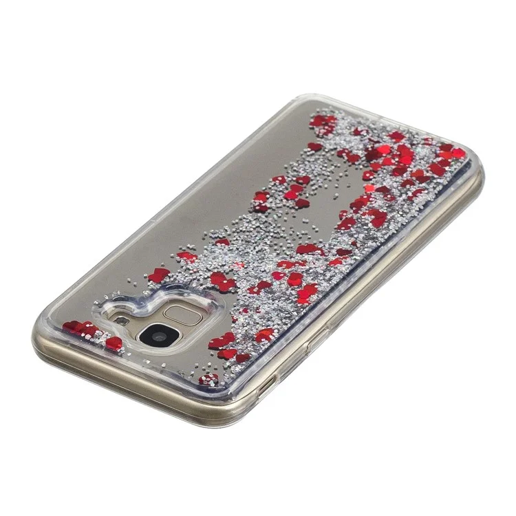 Glitter Floating Quicksand Mirror Surface TPU Mobile Case for Samsung Galaxy J6 (2018) - Silver
