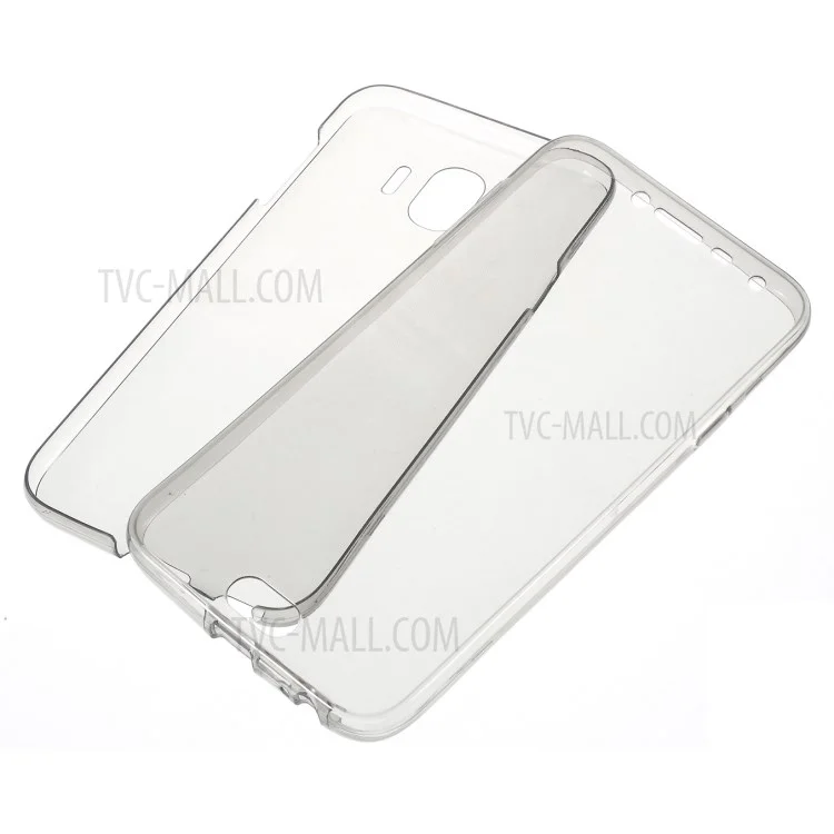 2-in-1 Front + Back Touchable TPU Phone Case for Samsung Galaxy J4 (2018) - Grey