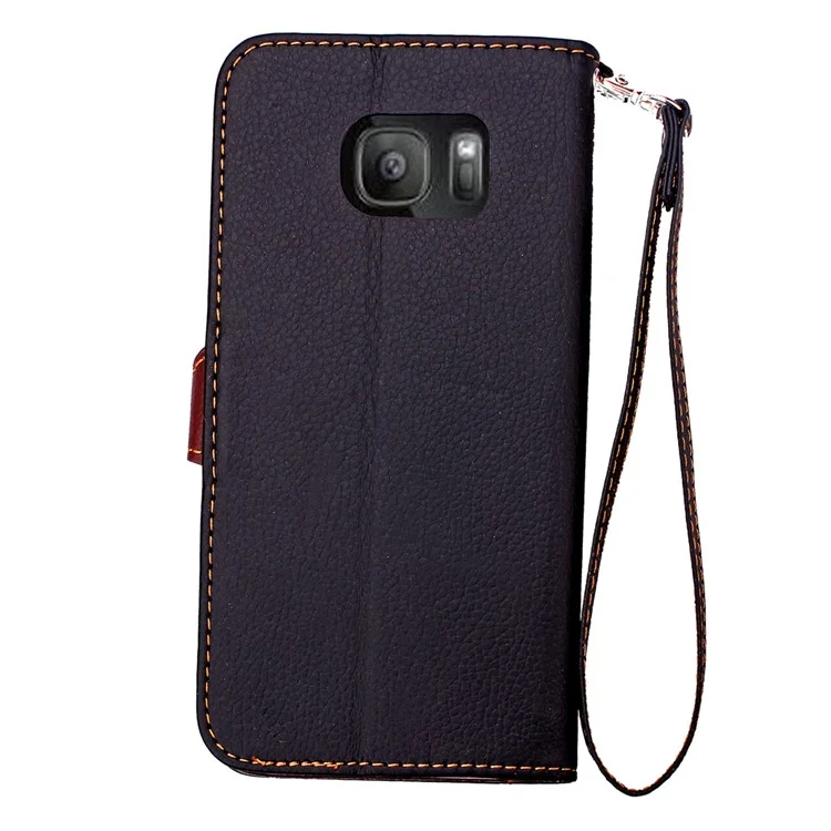 Leaf Flip Wallet Leather Case for Samsung Galaxy S7 edge G935 - Black