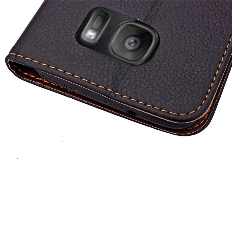 Leaf Flip Wallet Leather Case for Samsung Galaxy S7 edge G935 - Black