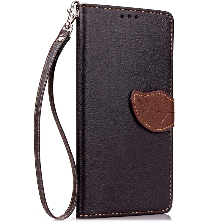 Leaf Flip Wallet Leather Case for Samsung Galaxy S7 edge G935 - Black