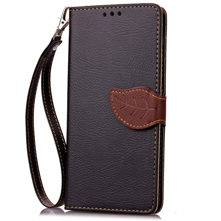 Leaf Flip Wallet Leather Case for Samsung Galaxy S7 edge G935 - Black