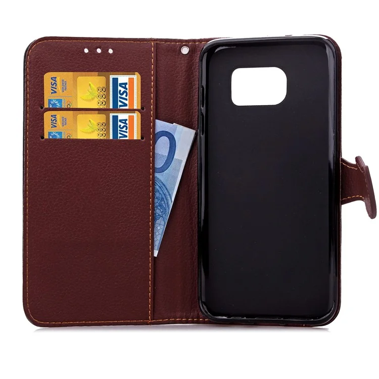 Leaf Flip Wallet Leather Case for Samsung Galaxy S7 edge G935 - Black