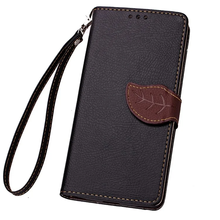 Leaf Flip Wallet Leather Case for Samsung Galaxy S7 edge G935 - Black