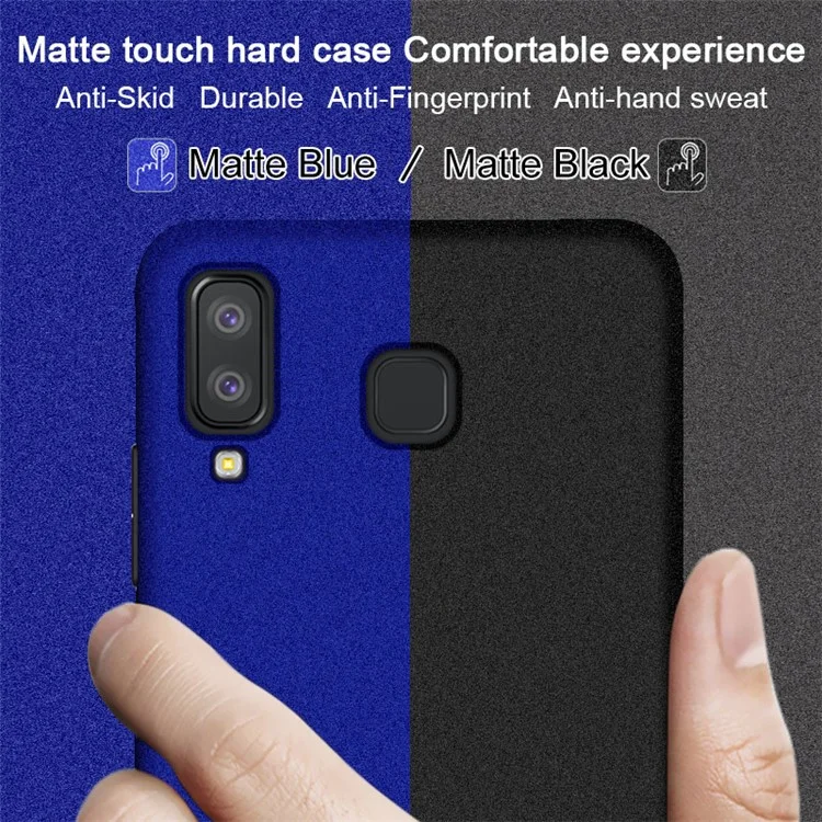 IMAK Cowboy Shell PC Shell with Ring Stand + Screen Film for Samsung Galaxy A8 Star / A9 Star - Black