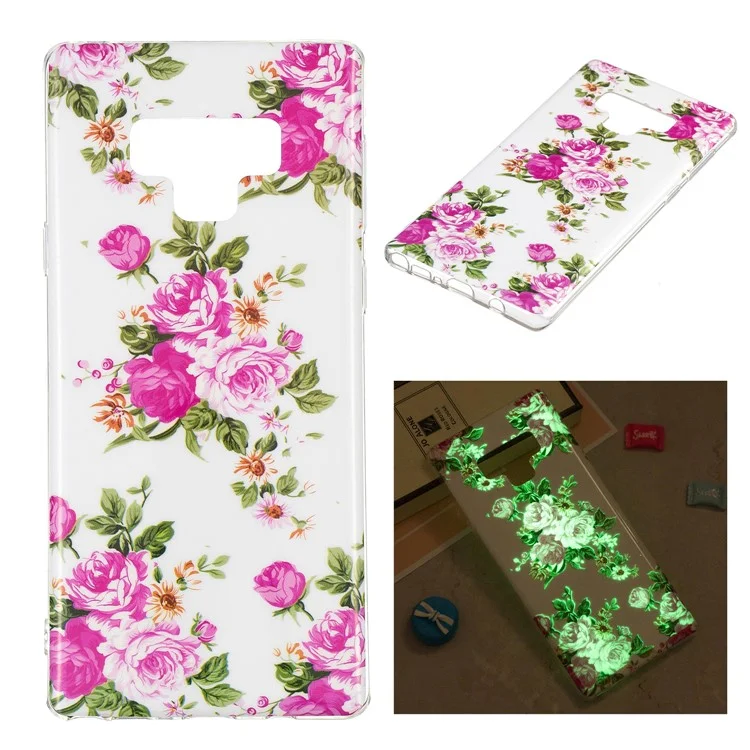 IMD Patterned Luminous TPU Back Case for Samsung Galaxy Note 9 - Blooming Flower
