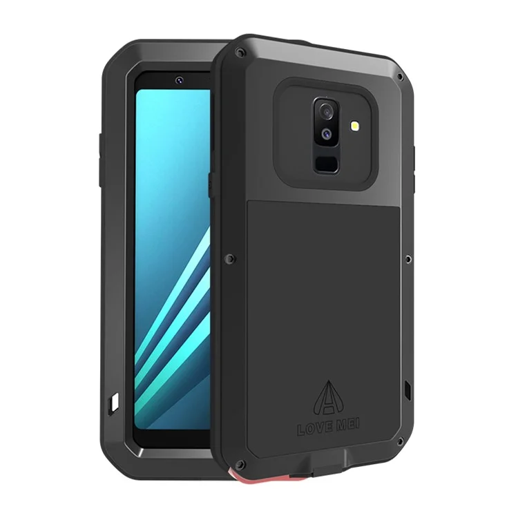 LOVE MEI Dust-proof Shock-proof Splash-proof Defender Phone Casing for Samsung Galaxy A6+ (2018) / A9 Star Lite - Black