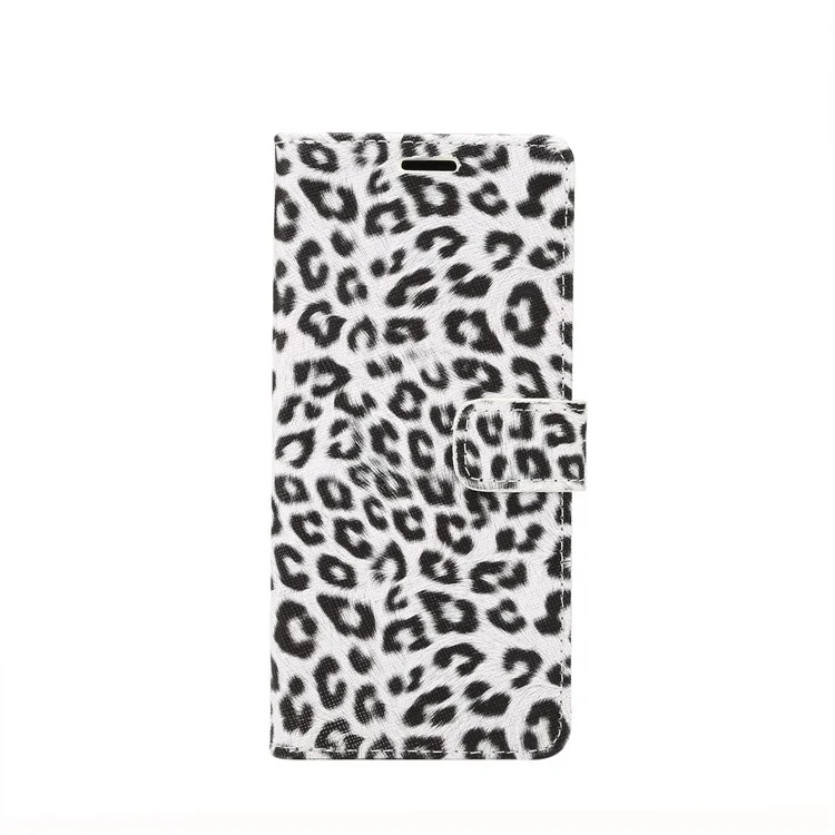 Leopard Pattern Wallet Stand Leather Phone Cover for Samsung Galaxy Note 9 - White