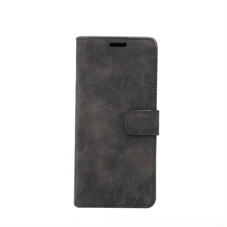 Retro Style Leather Wallet Flip Case with Stand for Samsung Galaxy Note 9 - Black