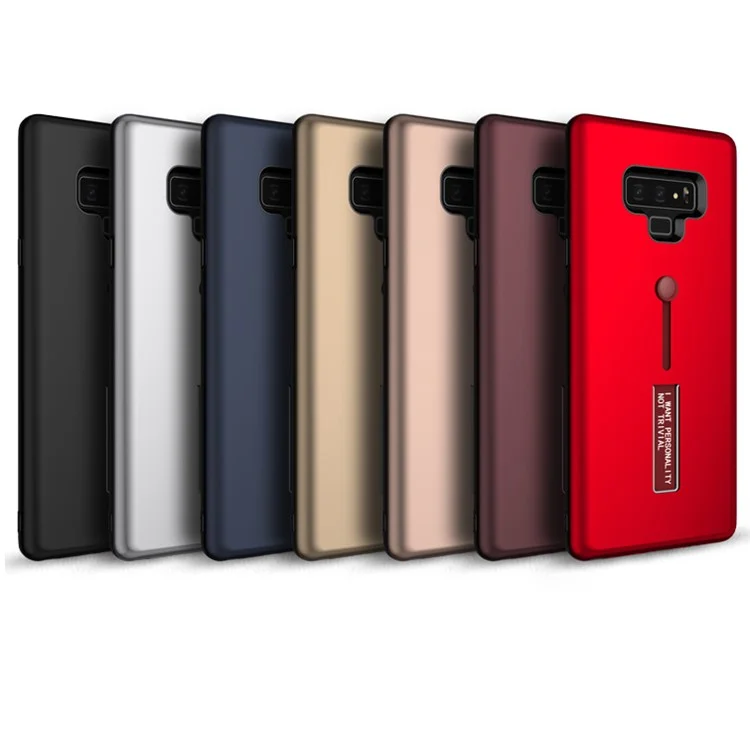 TPU + PC Hybrid Finger Grip Kickstand Case for Samsung galaxy Note 9 - Red