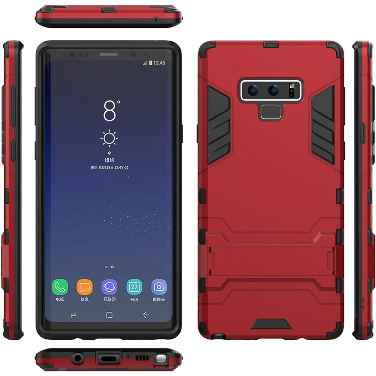 Cool Guard Kickstand Plástico + Funda Híbrida de TPU para Samsung Galaxy Note 9 - Rojo