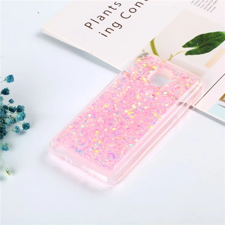 Color Changing Sequins Acrylic TPU Phone Case for Samsung Galaxy J3 (2018) / J3 Star - Rose