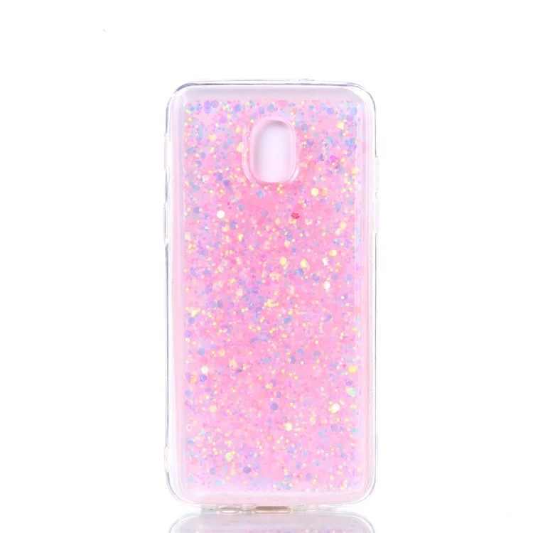 Color Changing Sequins Acrylic TPU Phone Case for Samsung Galaxy J3 (2018) / J3 Star - Rose
