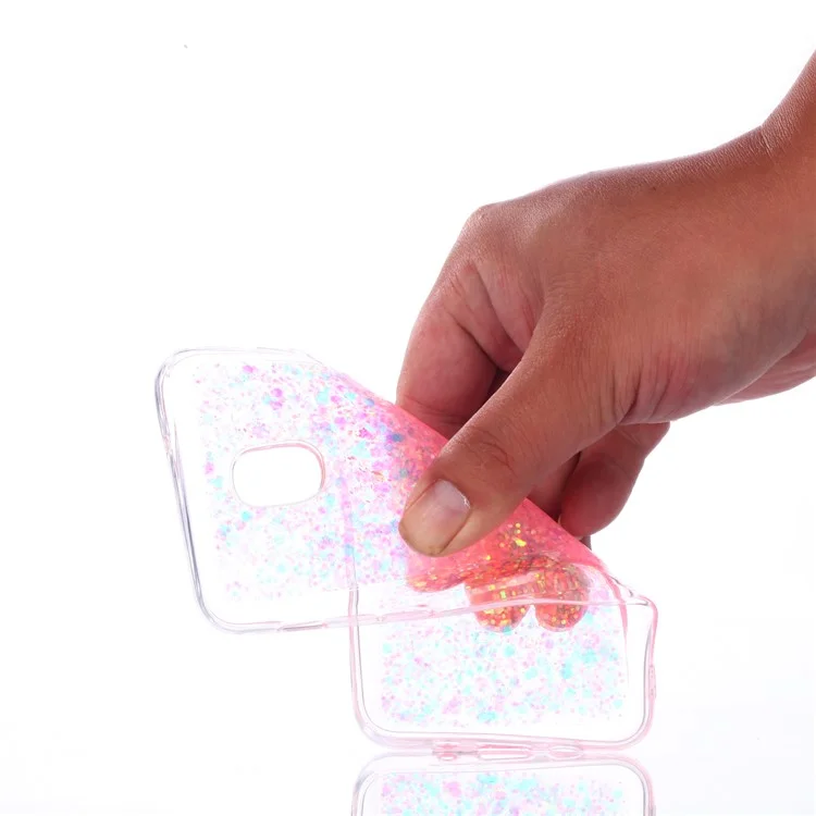 Color Changing Sequins Acrylic TPU Phone Case for Samsung Galaxy J3 (2018) / J3 Star - Rose