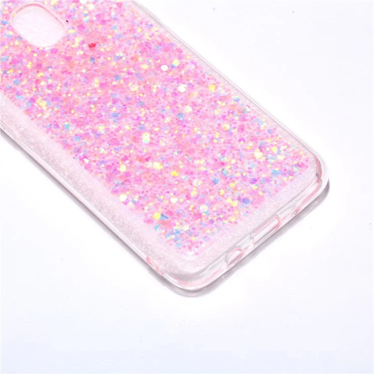 Color Changing Sequins Acrylic TPU Phone Case for Samsung Galaxy J3 (2018) / J3 Star - Rose
