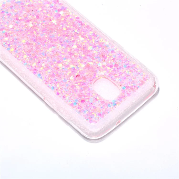 Color Changing Sequins Acrylic TPU Phone Case for Samsung Galaxy J3 (2018) / J3 Star - Rose