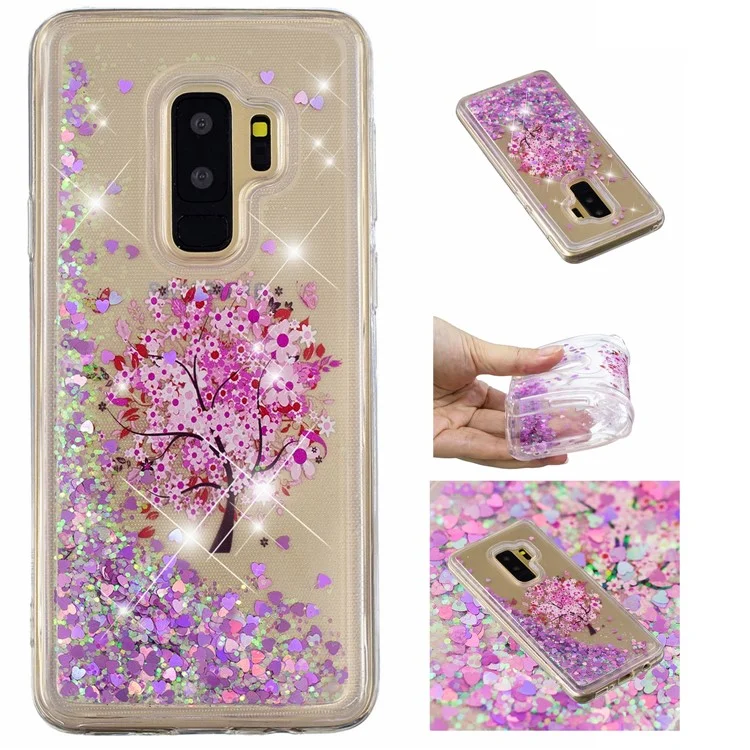 Patterned Dynamic Glitter Powder Sequins TPU Case for Samsung Galaxy S9+ G965 - Flowered Tree