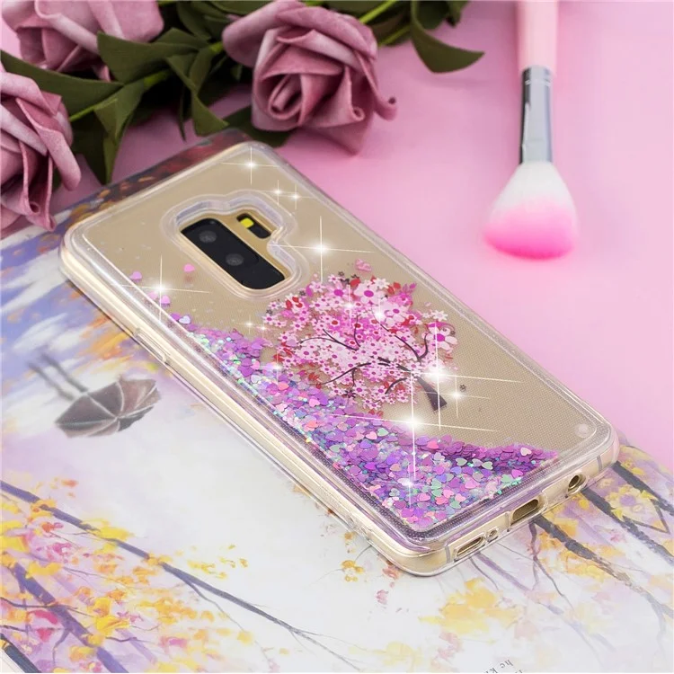Patterned Dynamic Glitter Powder Sequins TPU Case for Samsung Galaxy S9+ G965 - Flowered Tree