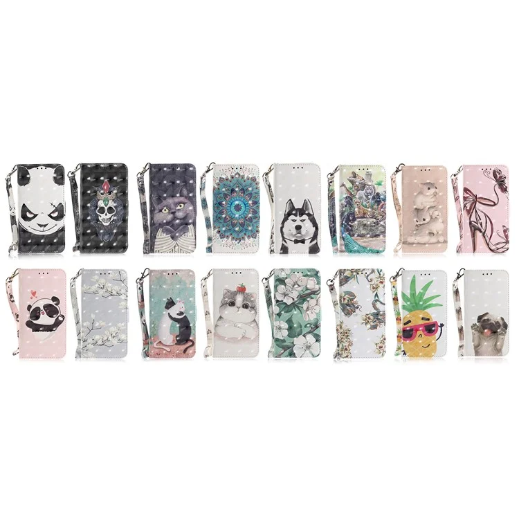 Pattern Printing Light Spot Decor Leather Wallet Case for Samsung Galaxy S9+ SM-G965 - Mouse Pattern